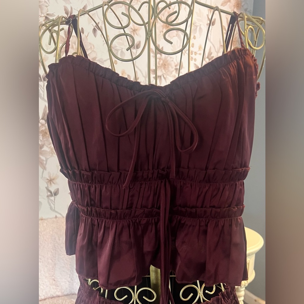 12th Tribe Deep Burgundy Skirt and Top Set